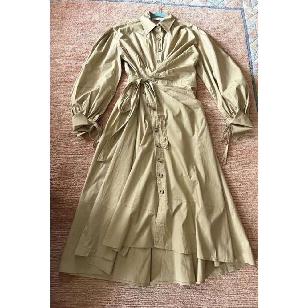 Inspired Designer Poplin Shirt Dress Beige Sizes M & L Brand New